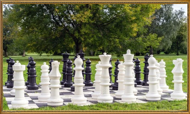 Giant Chess Board outdoors at The Great Escape Lakeside Vacation Rental Home near Orlando, Florida and Walt Disney World